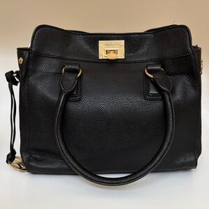 Michael Kors Black Satchel with Gold Accents